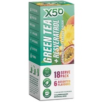 X50 Green Tea + Resveratol Assorted 6 Flavour 18 Sachets