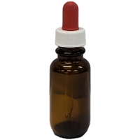 Amber dropper bottle with glass pipette 25gm